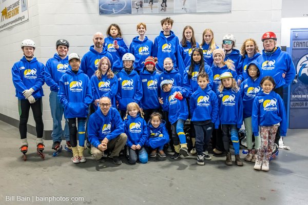 The whole club in our new blue hoodies at Club Race Night #1